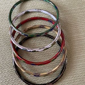 5 enameled bracelets